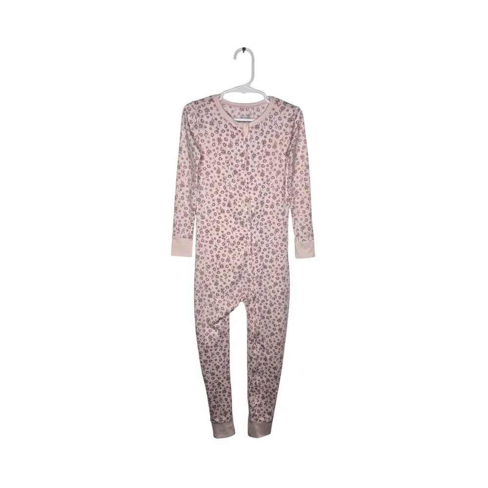 CLOUD ISLAND Girl's Floral Zip Up Pajamas Size 5T